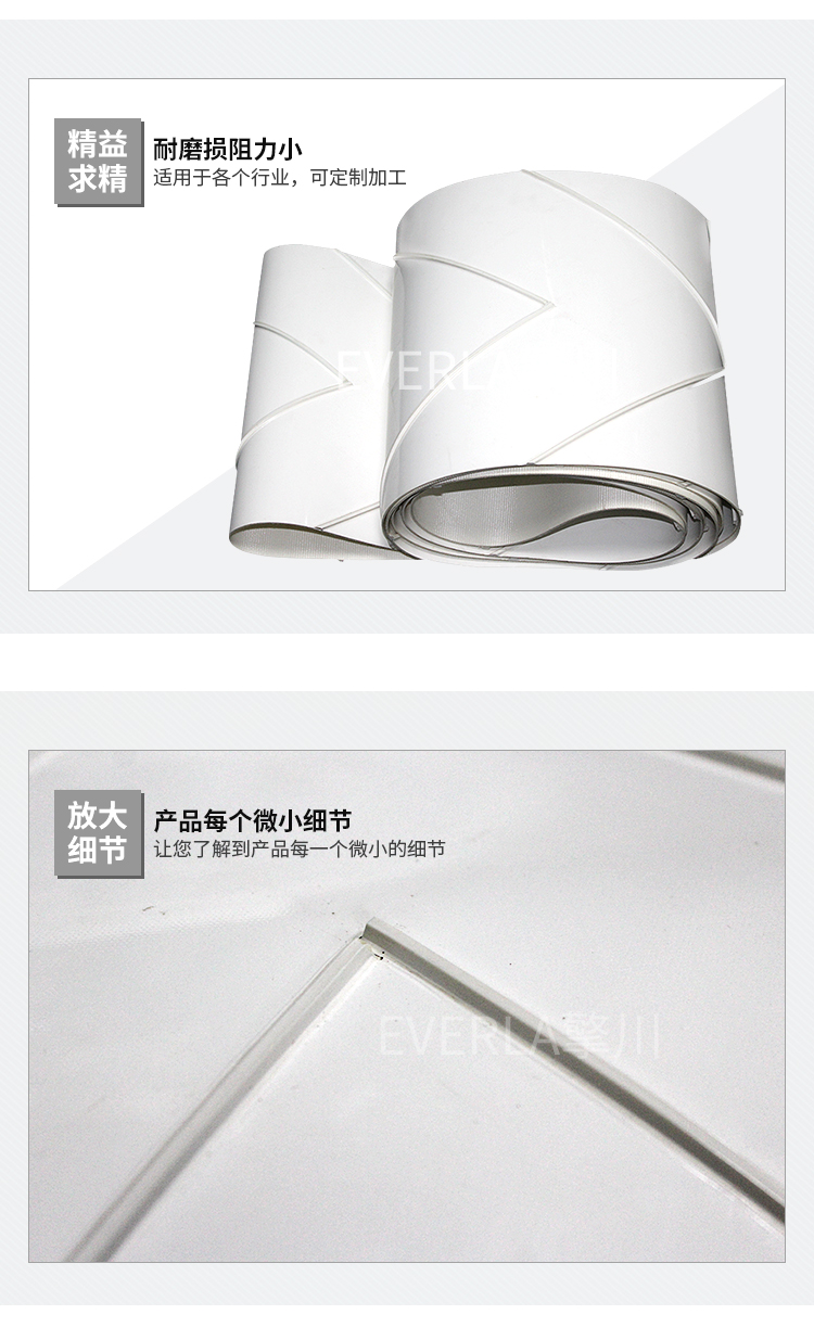輸送帶生產(chǎn)廠家的PVC輸送帶細(xì)節(jié)圖片