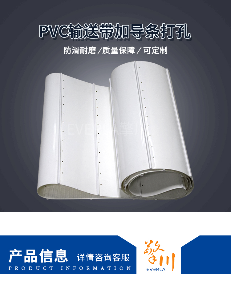 pvc輸送帶加導(dǎo)條打孔<a href='http://www.sdk35696.cn/shusongdai/shipin/' target='_blank'><u>食品輸送帶</u></a>細節(jié)圖1