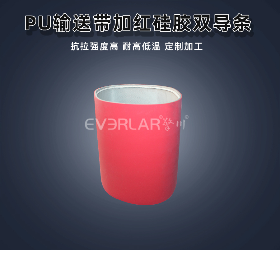 PU<a href='http://www.sdk35696.cn/shusongdai/' target='_blank'><u>輸送帶</u></a>加紅色硅膠雙導(dǎo)條詳情01