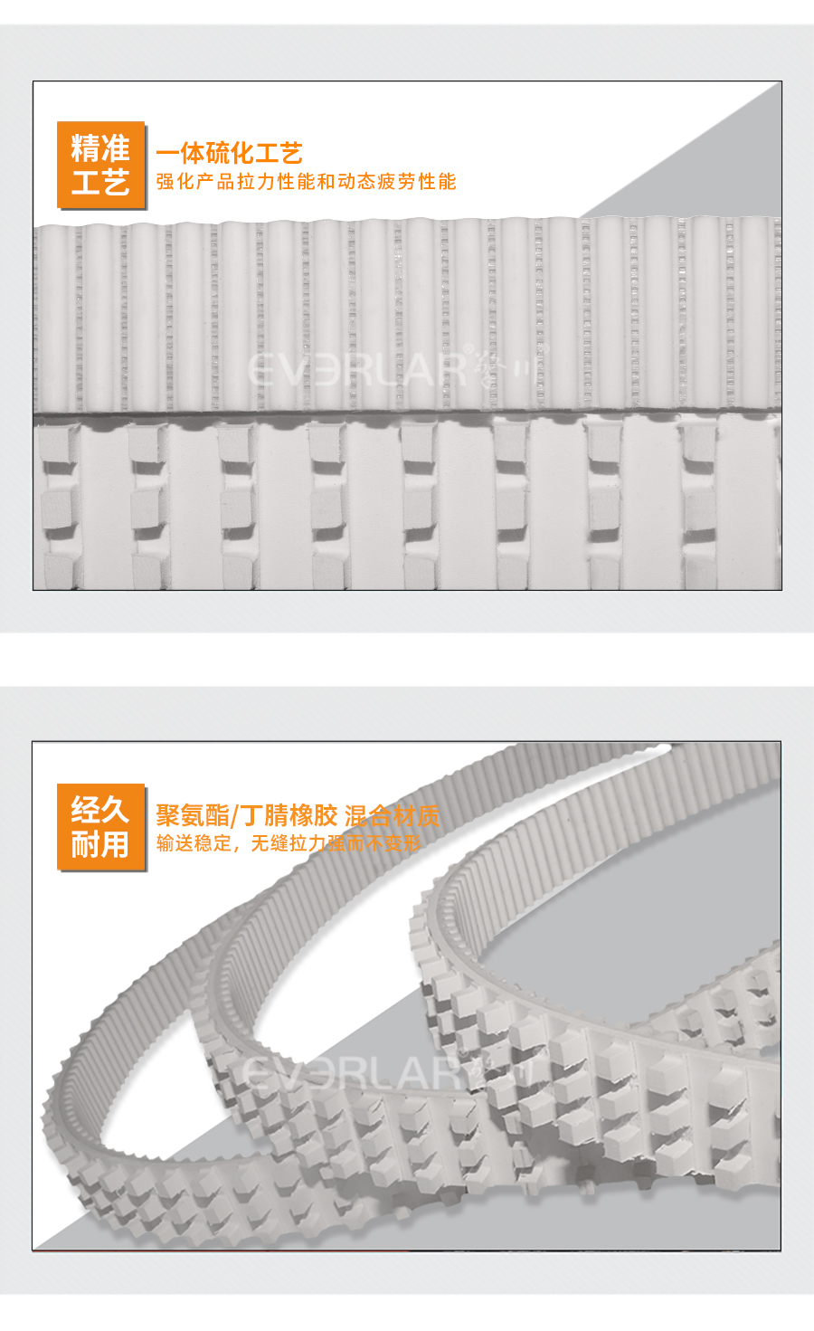 PU聚氨酯同步帶加白膠開槽傳動(dòng)帶詳情07