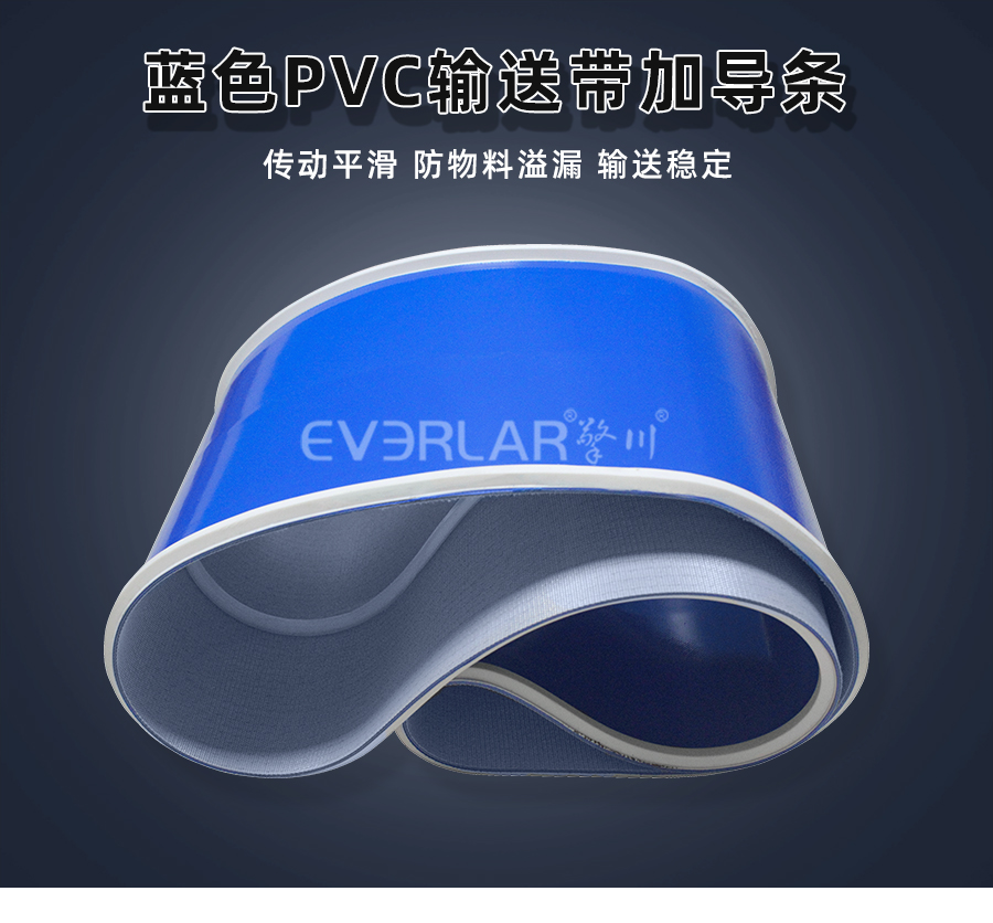 藍色PVC<a href='http://www.sdk35696.cn/shusongdai/' target='_blank'><u>輸送帶</u></a>加導條<a href='http://www.sdk35696.cn/shusongdai/' target='_blank'><u>輸送帶</u></a>詳情01