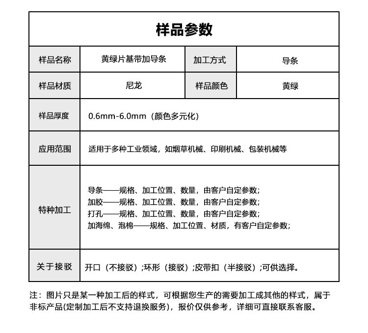 黃綠片基帶加導(dǎo)條