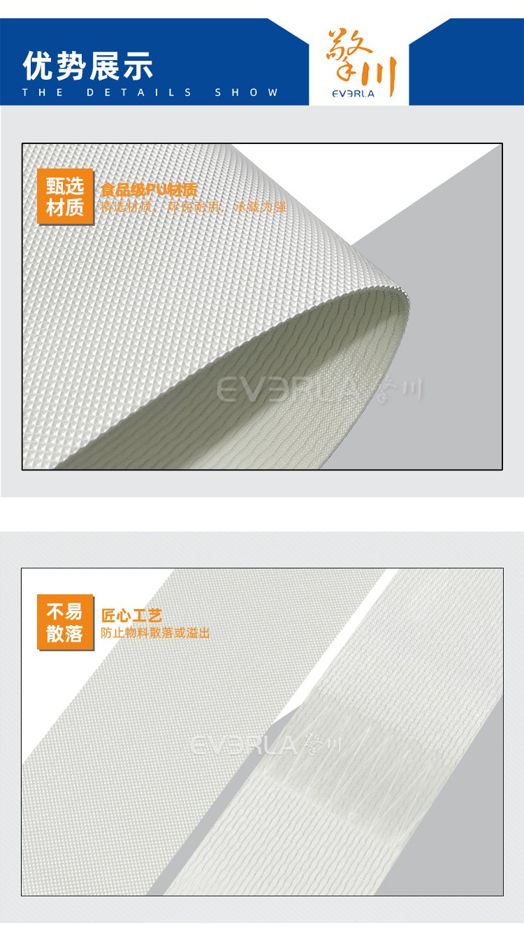 白色PU鉆石紋輸送帶
